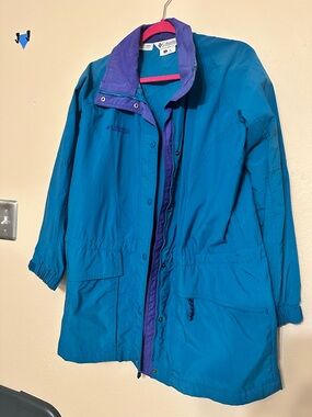 Vintage Columbia Women's Teal and Purple Lightweight Jacket- JAPAN edition